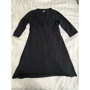 Patagonia Dress‎ Women Large Blue Long (3/4) Sleeve Margo Organic Cotton Stretch